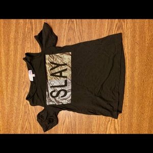 White fawn Slay shirt